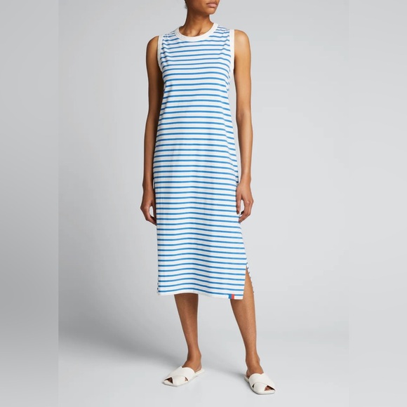 KULE The Tank Midi Dress in Blue White Stripe Women's Size Small - Picture 1 of 7